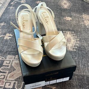 Lulu's Elegant Ivory Strappy Heels